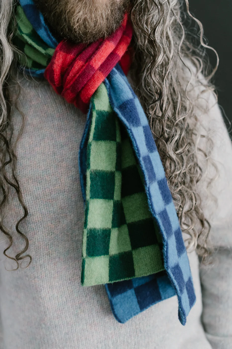 Cosmic Checkerboard Scarf - Forest - Image 8