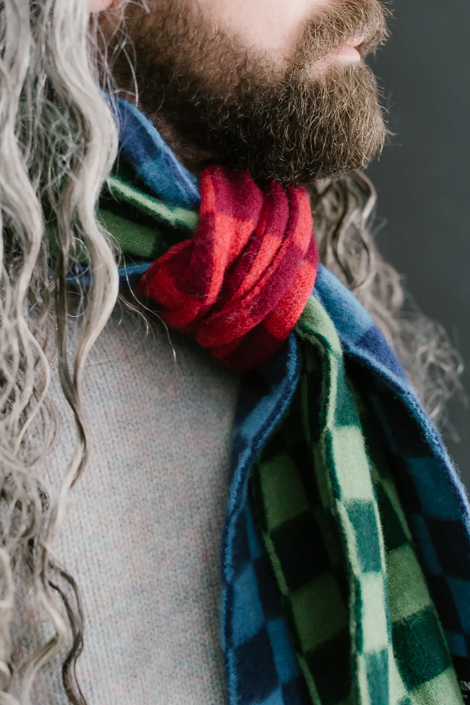Cosmic Checkerboard Scarf - Forest - Image 9