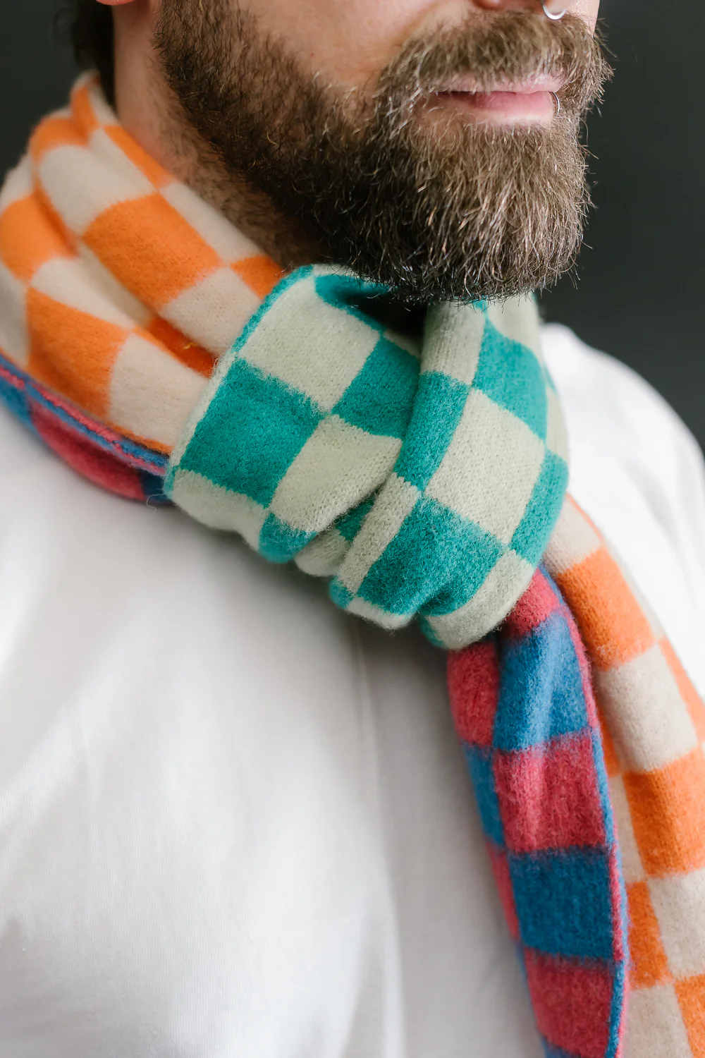 Cosmic Checkerboard Scarf - Sky Dream - Image 12