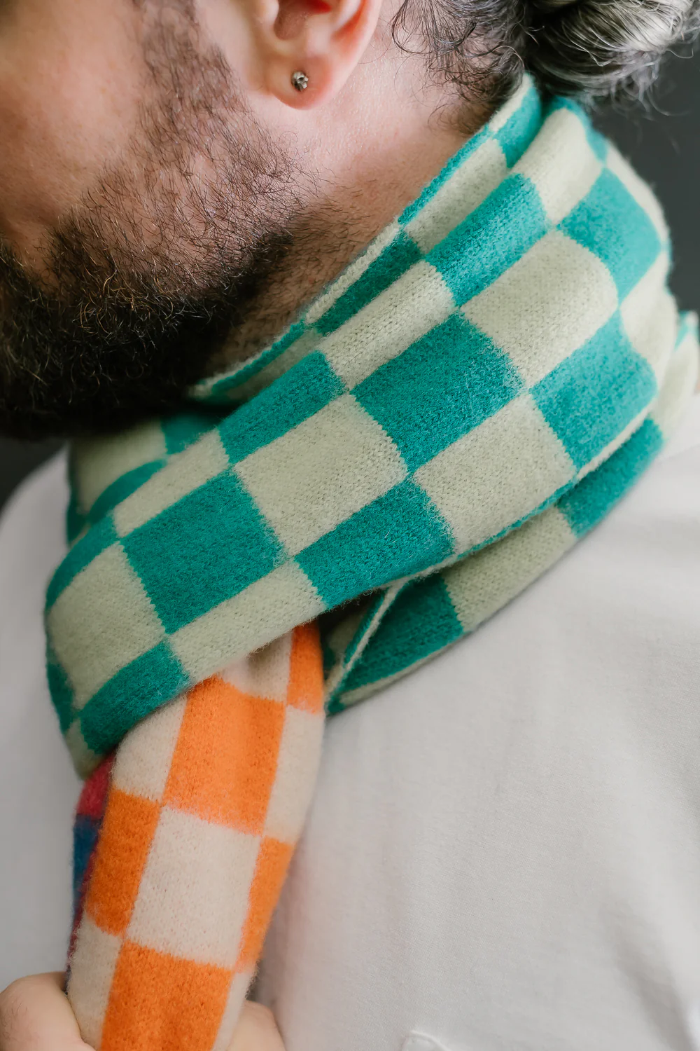 Cosmic Checkerboard Scarf - Sky Dream - Image 14