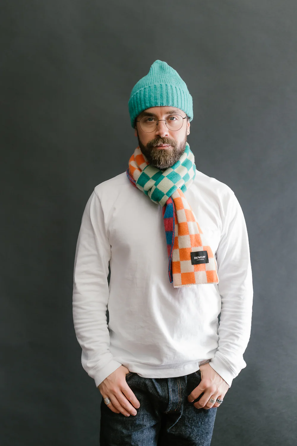 Cosmic Checkerboard Scarf - Sky Dream - Image 7