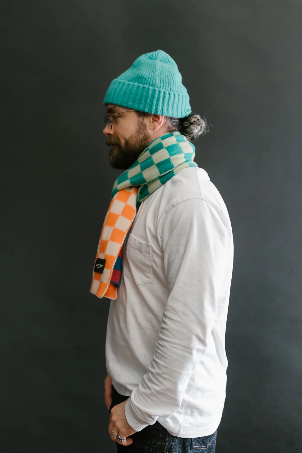 Cosmic Checkerboard Scarf - Sky Dream - Image 9