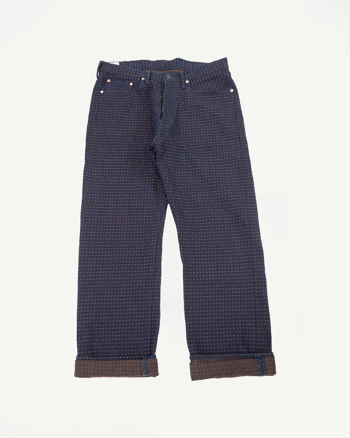 D1897RS - 15.5oz "Kakishibu Sashiko" Indigo Jacquard Denim - Dant Exclusive Regular Straight