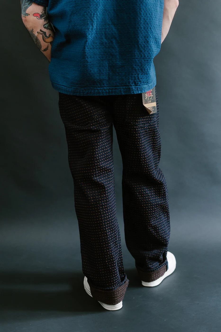 D1897RS - 15.5oz "Kakishibu Sashiko" Indigo Jacquard Denim - Dant Exclusive Regular Straight - Image 13