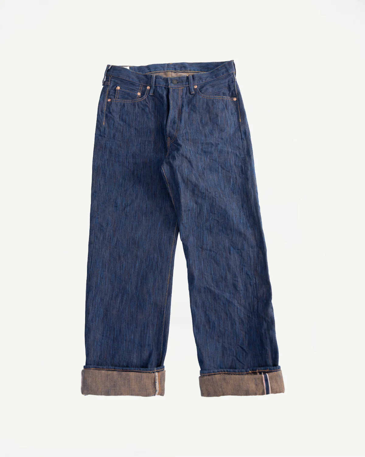 D1905S - 15oz "Awa Sho-ai Kakishibu" Natural Indigo x Kakishibu Selvedge Jeans - Regular Straight