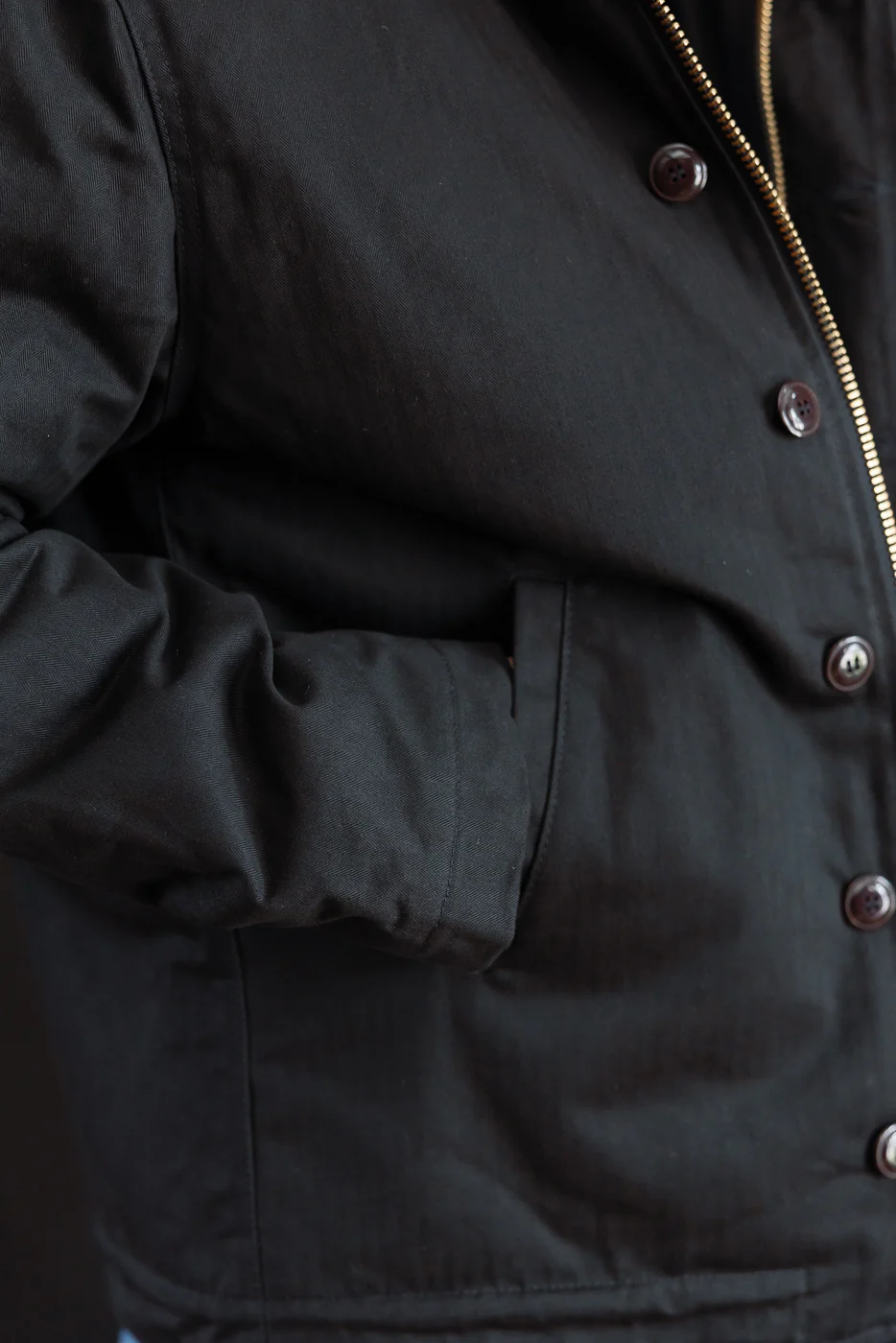 Dant Exclusive N-1 Dry Wax Deck Jacket - Black HB, Kodiak - Image 19