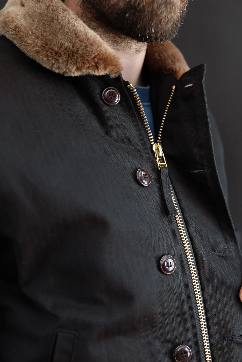 Dant Exclusive N-1 Dry Wax Deck Jacket - Black HB, Kodiak - Image 20