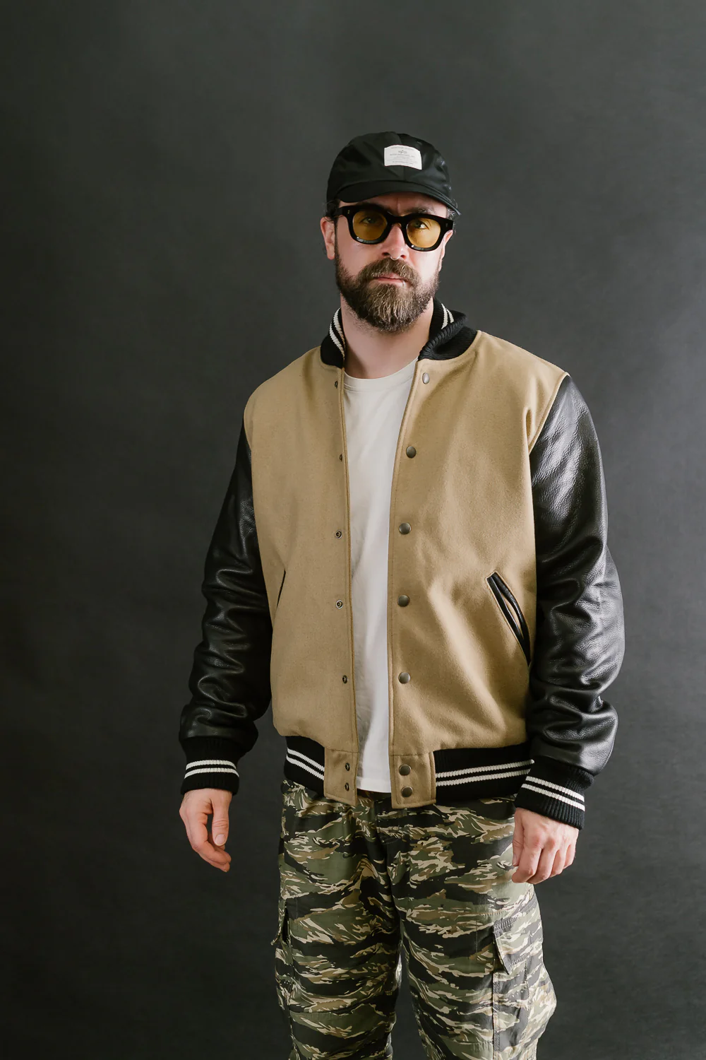 Dant x Dehen - Varsity Jacket - Camel, Black - Image 16