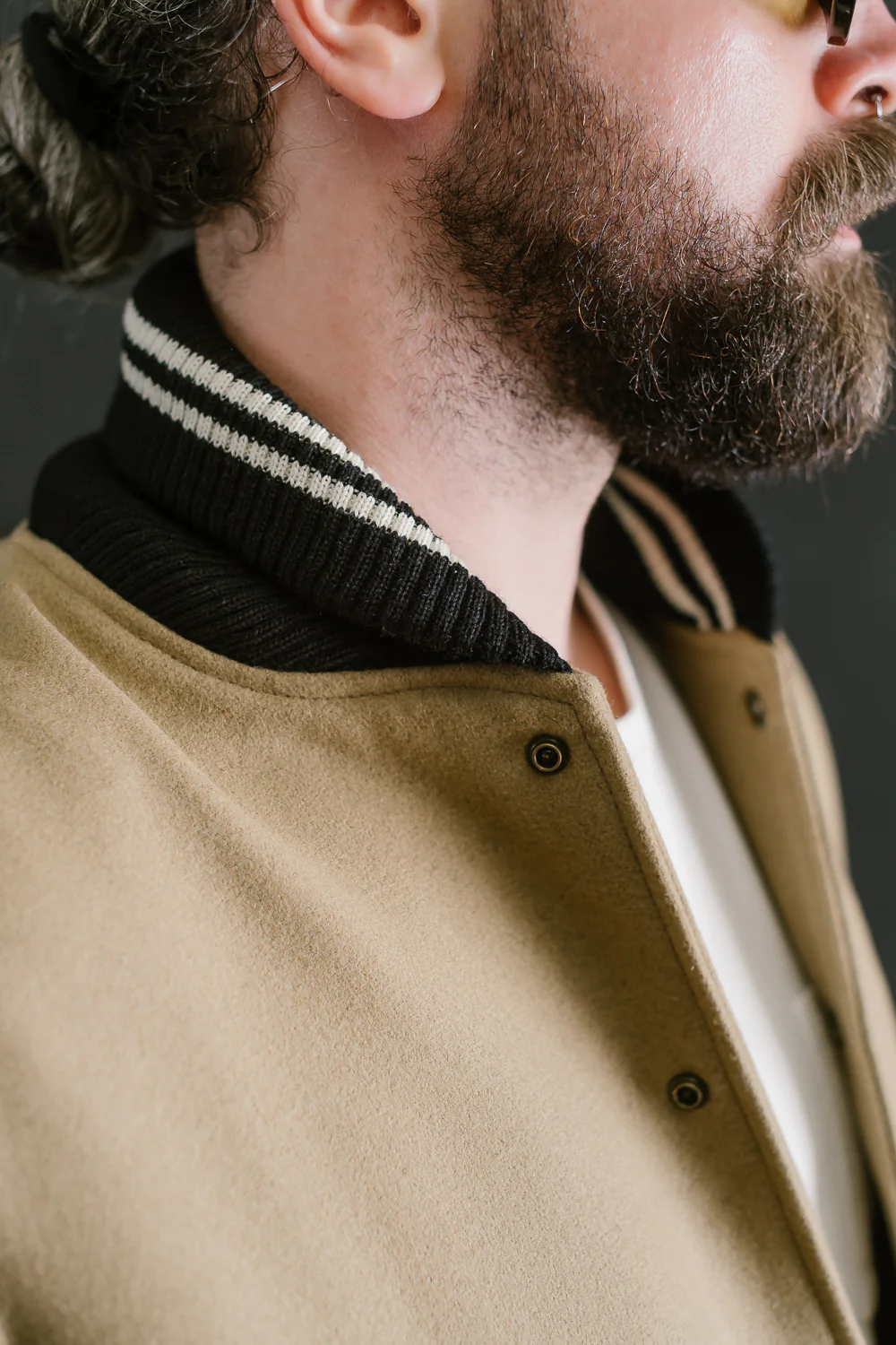 Dant x Dehen - Varsity Jacket - Camel, Black - Image 23