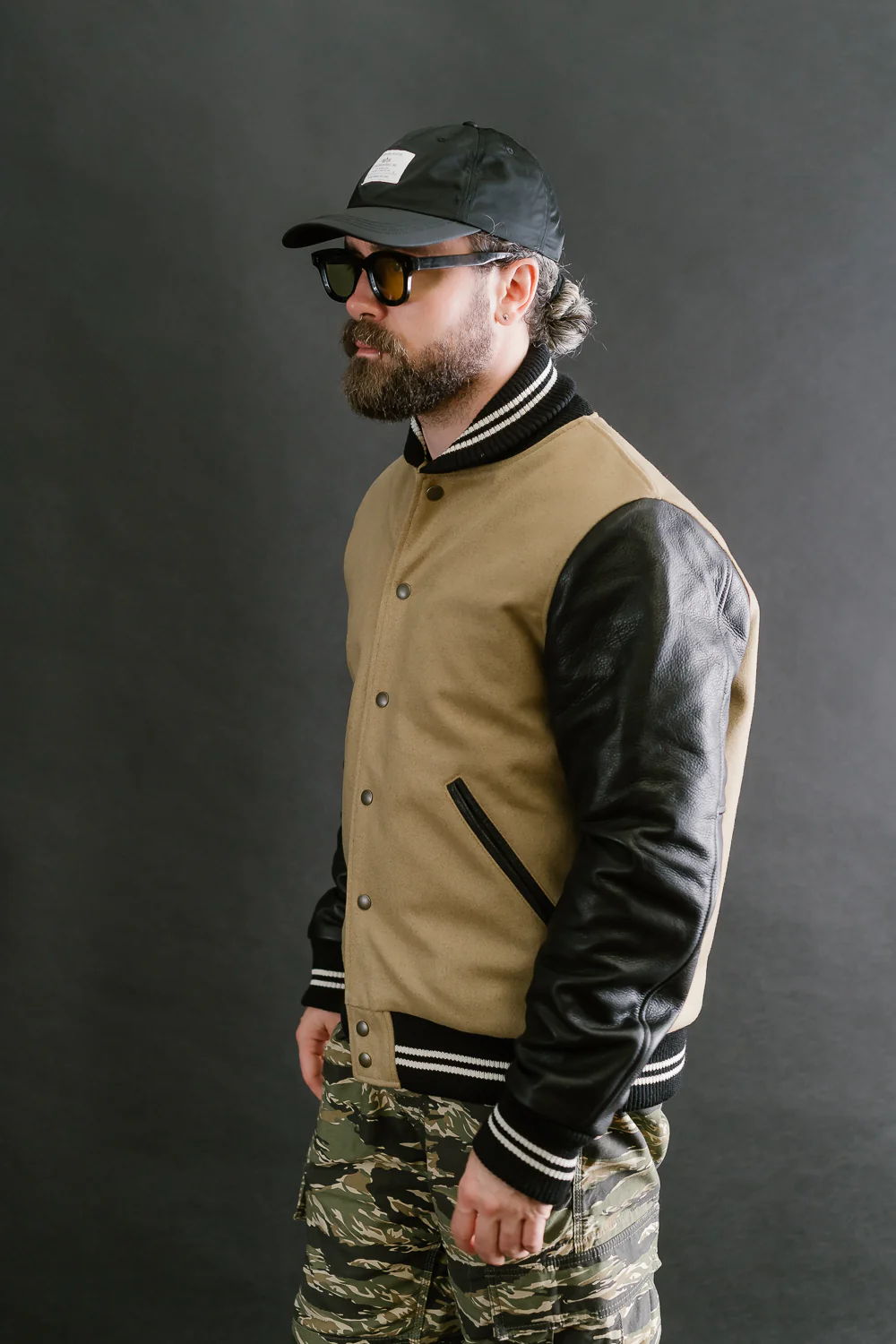 Dant x Dehen - Varsity Jacket - Camel, Black - Image 31