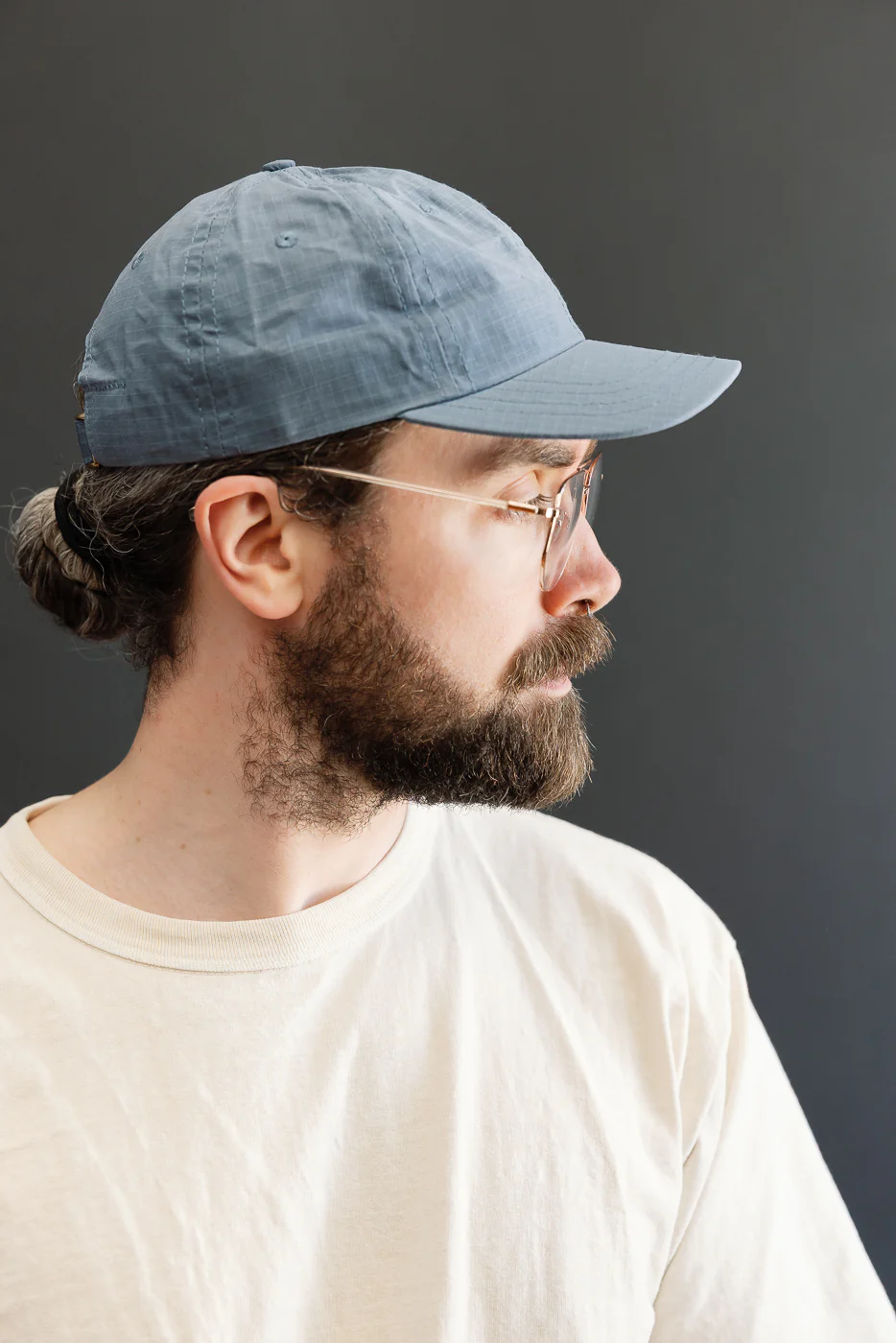 Dry Wax Ripstop Cotton Baseball Hat - Faded Blue - Image 7