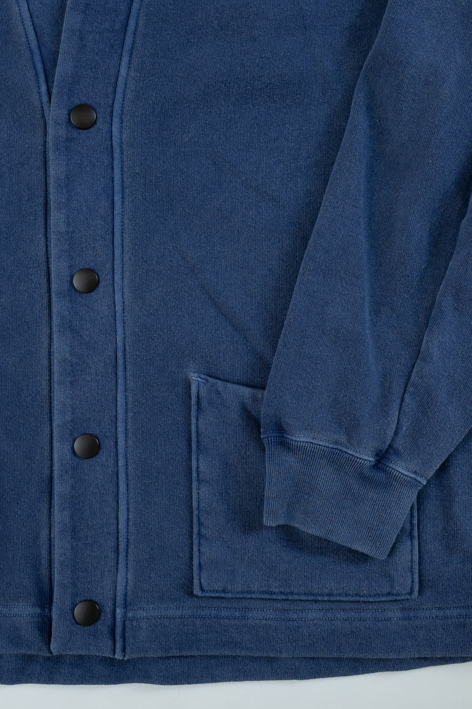 Faded Sweat Cardigan - 363 Fade Blue - Image 4