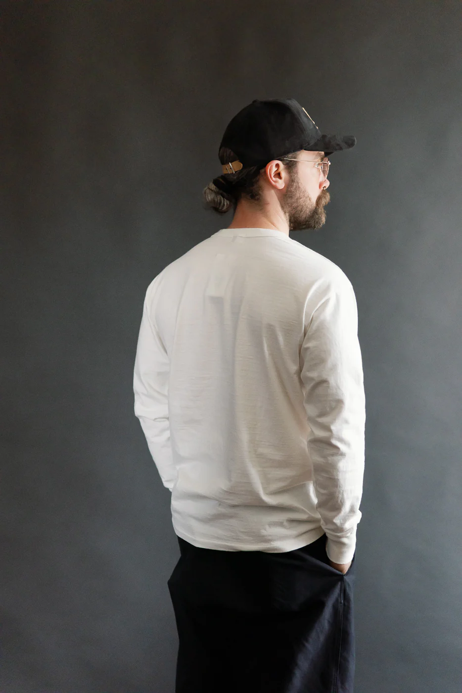 "Fallen Cotton" Midweight Tee Long Sleeve - Off White - Image 10
