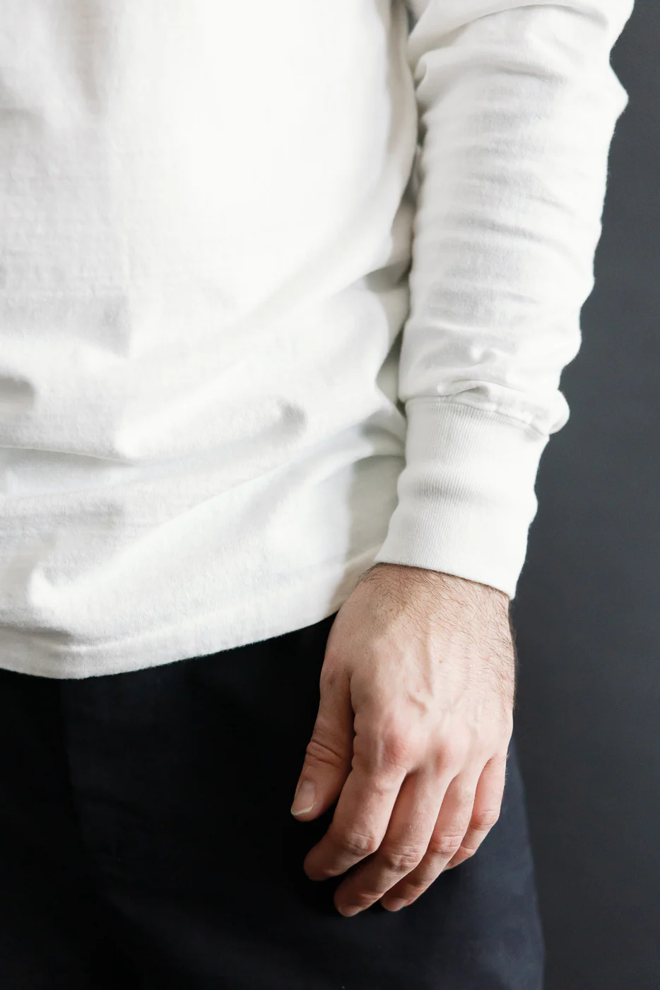 "Fallen Cotton" Midweight Tee Long Sleeve - Off White - Image 15