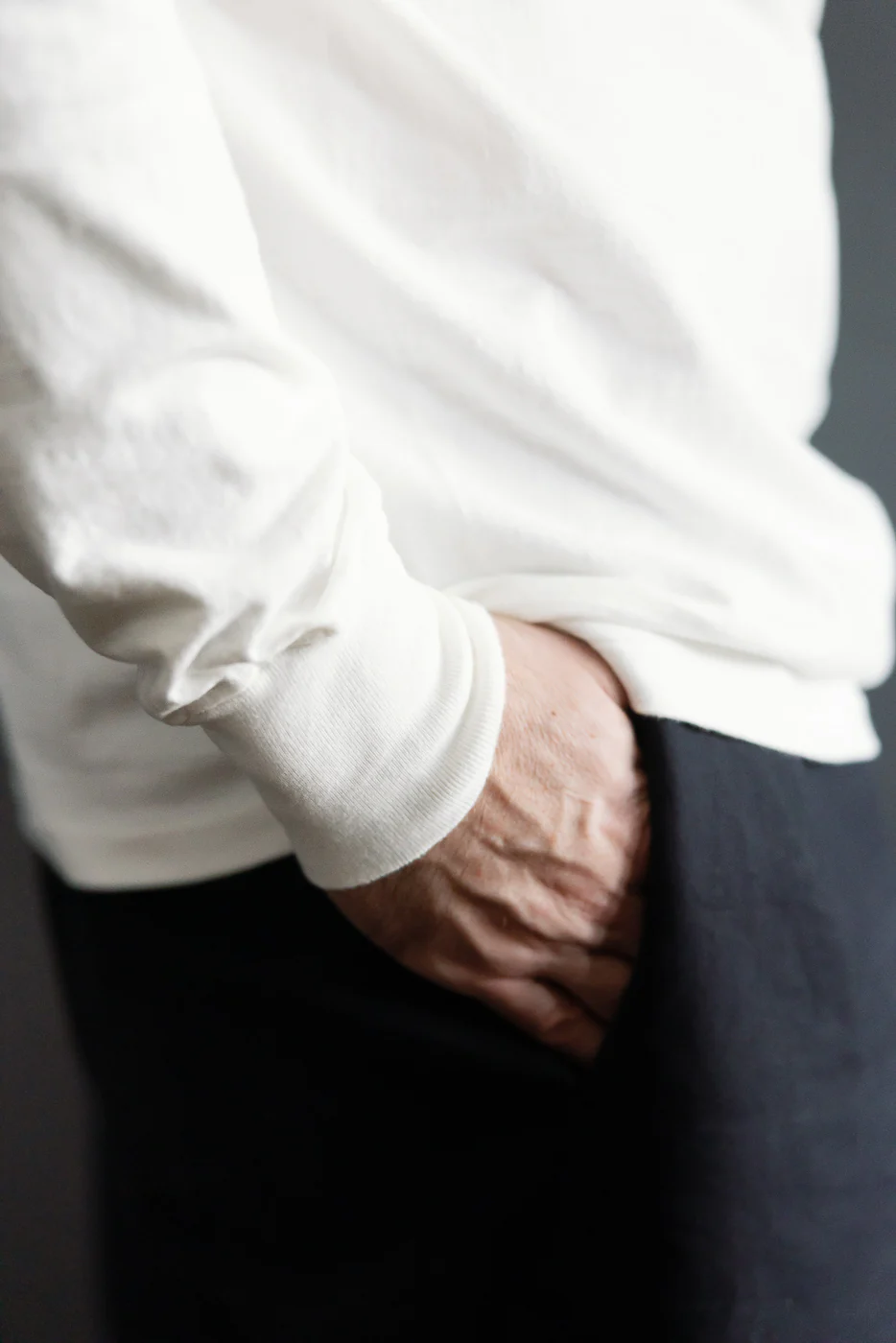 "Fallen Cotton" Midweight Tee Long Sleeve - Off White - Image 18