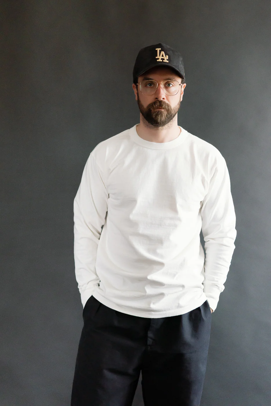 "Fallen Cotton" Midweight Tee Long Sleeve - Off White - Image 8