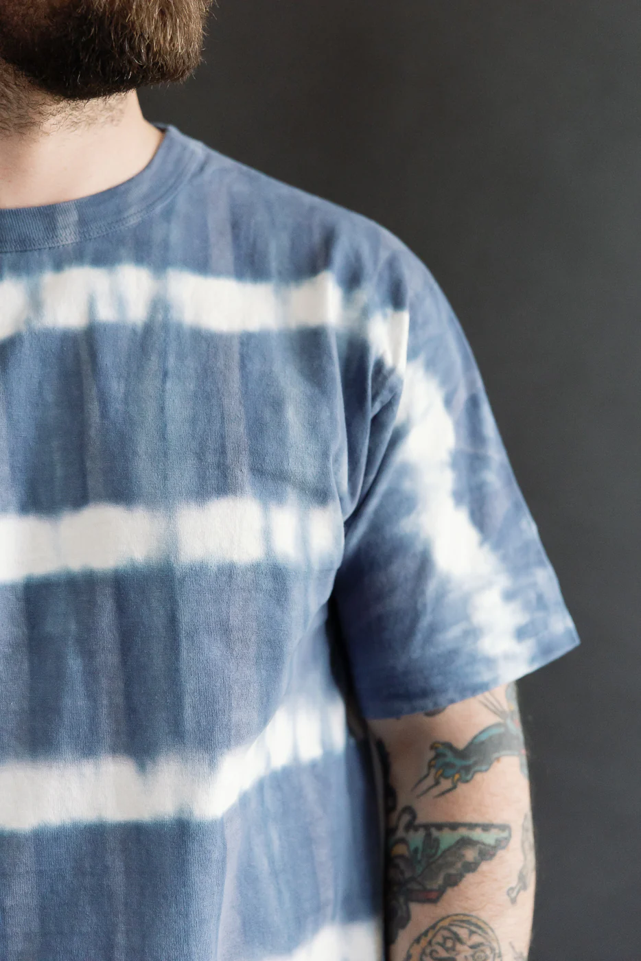 "Fallen Cotton" Midweight Tee Short Sleeve Tie Dye Border - Navy - Image 14