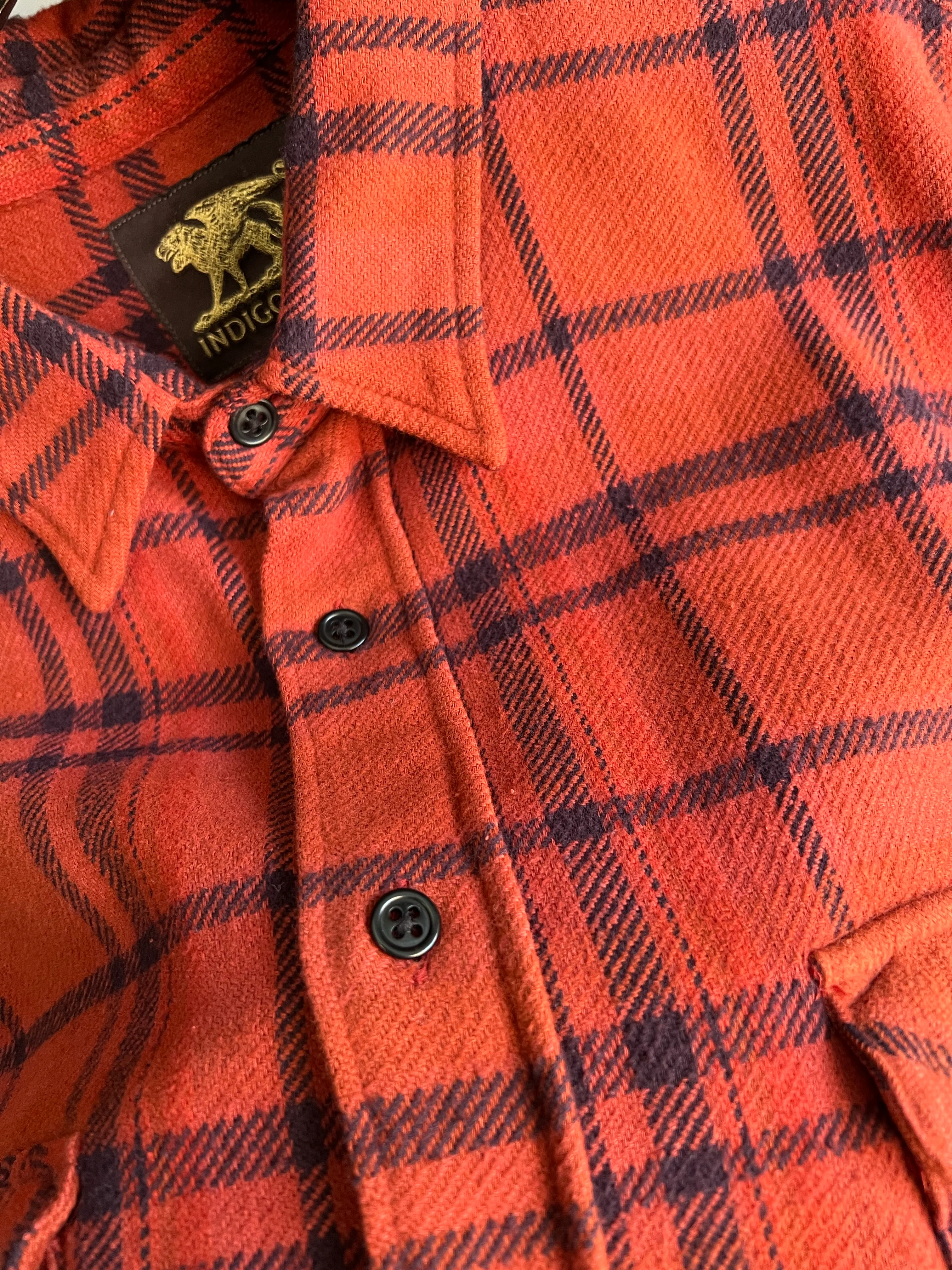 Gently Used Indigofera Delray Flannel - Red Overdye - Medium - Image 4