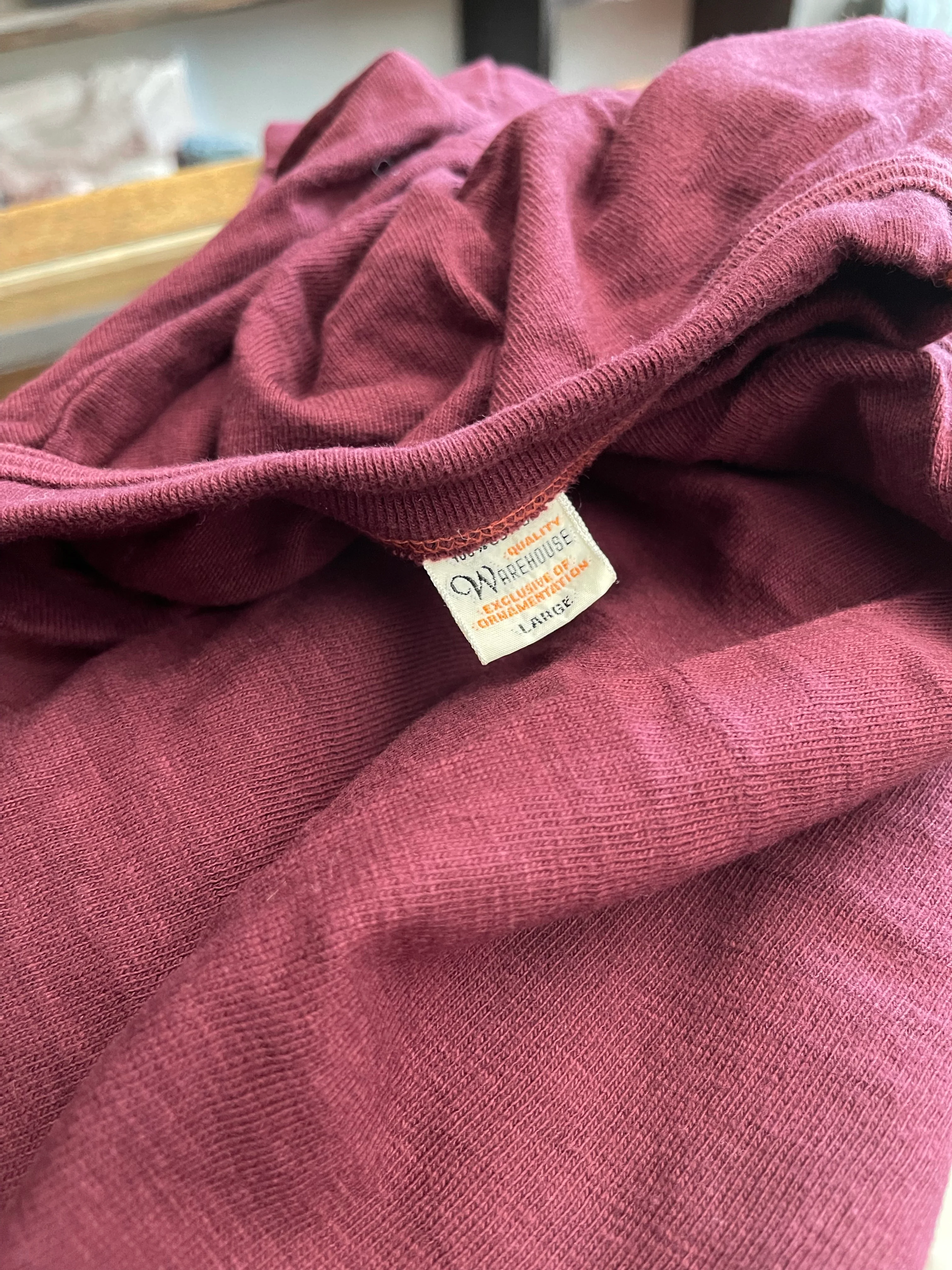 Gently Used Warehouse & Co. Slubby T-Shirt - Bordeaux - Image 4