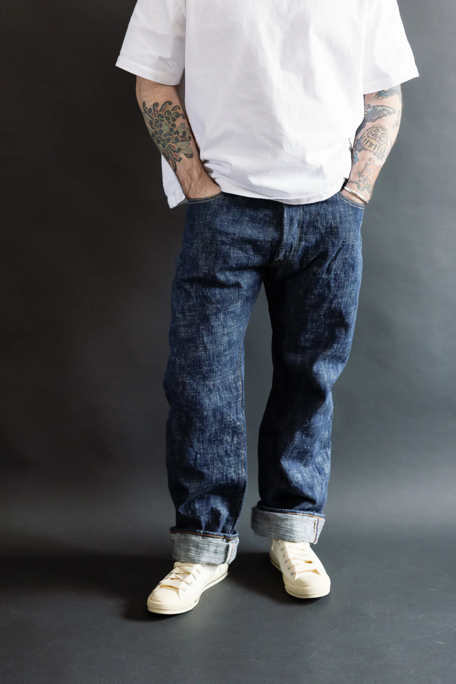 15oz Skein Dyed Slubby Green Indigo Selvedge Jeans - Slim Straight Fit - Image 10