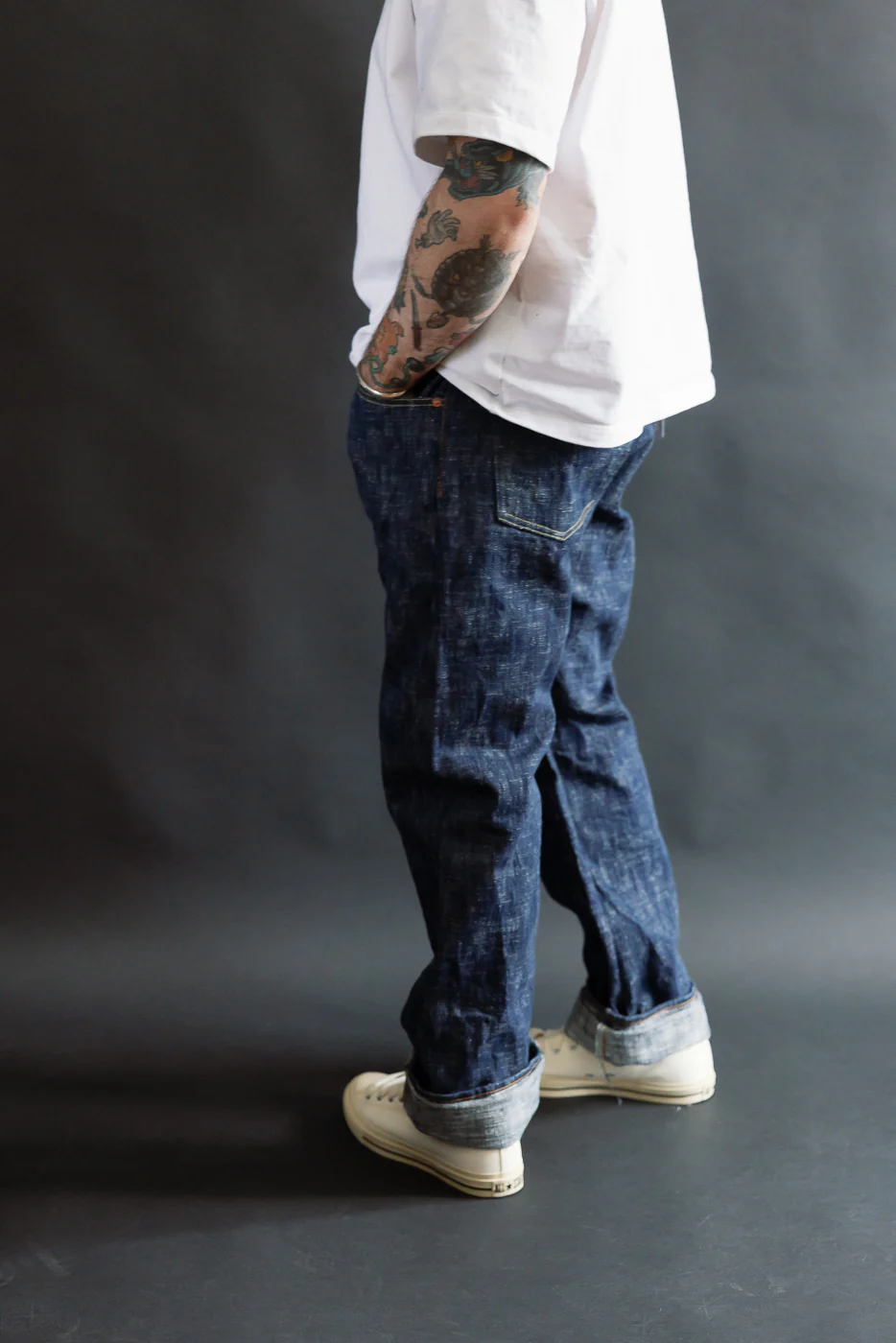 15oz Skein Dyed Slubby Green Indigo Selvedge Jeans - Slim Straight Fit - Image 14