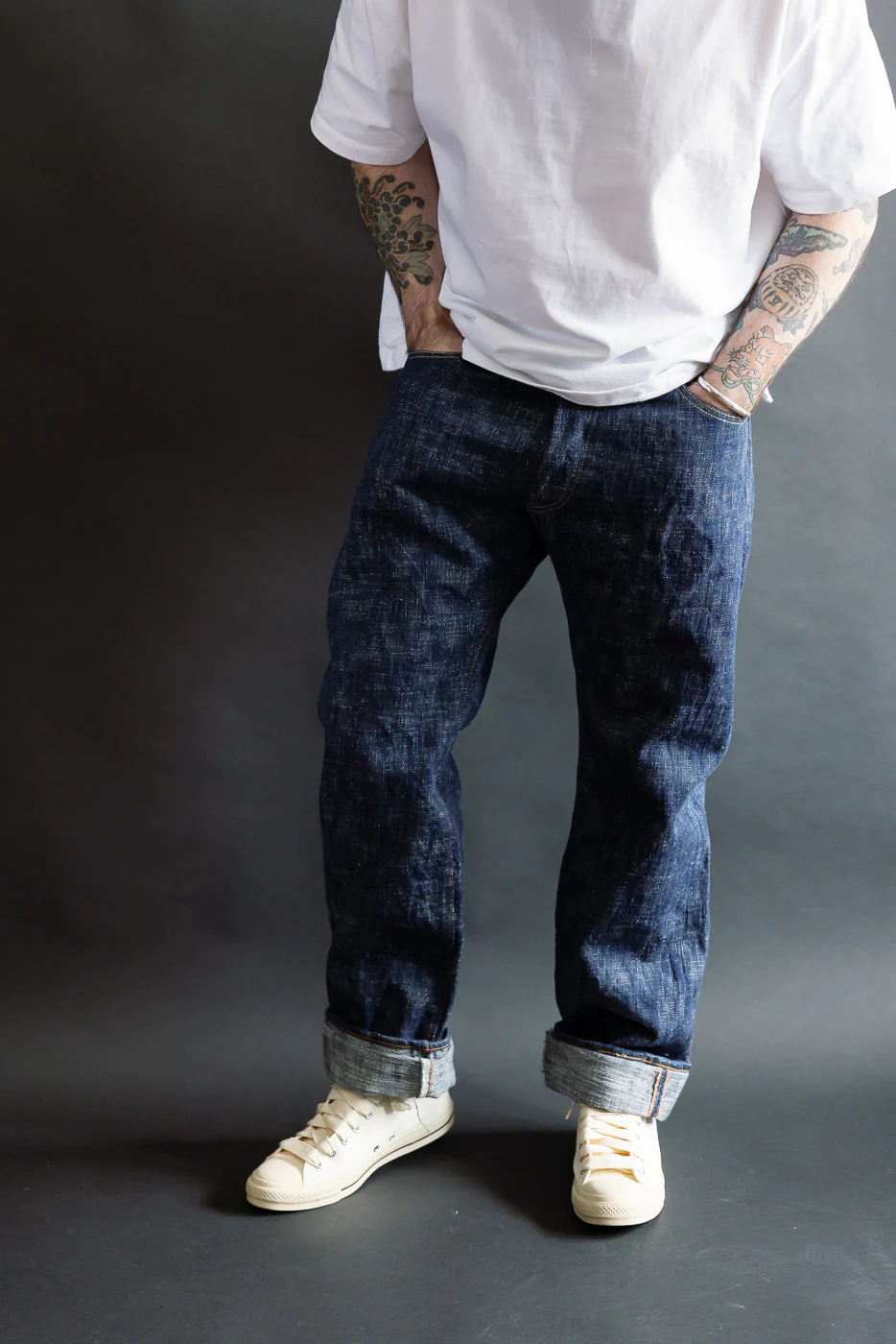 15oz Skein Dyed Slubby Green Indigo Selvedge Jeans - Slim Straight Fit - Image 15