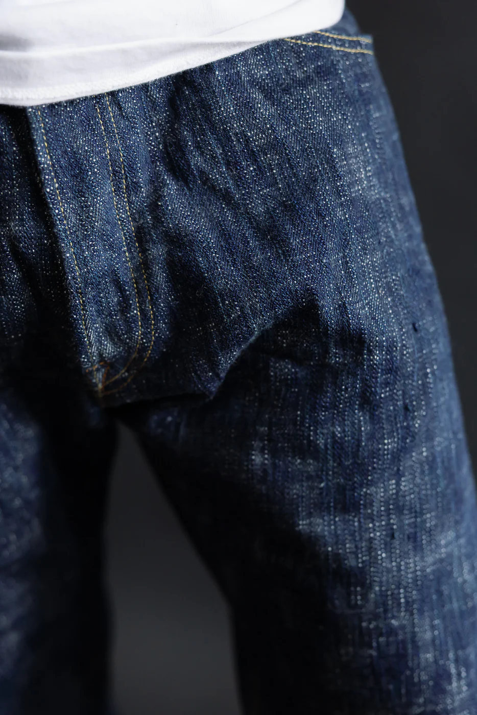 15oz Skein Dyed Slubby Green Indigo Selvedge Jeans - Slim Straight Fit - Image 17