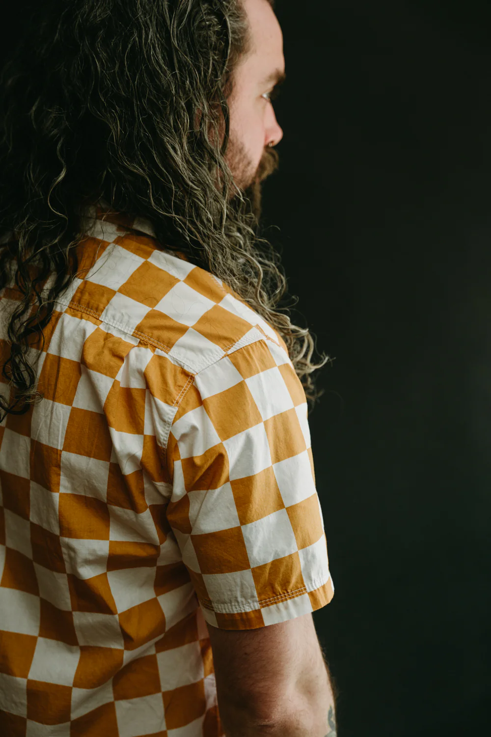 Hawaiian Shirt - Mustard Check - Image 10