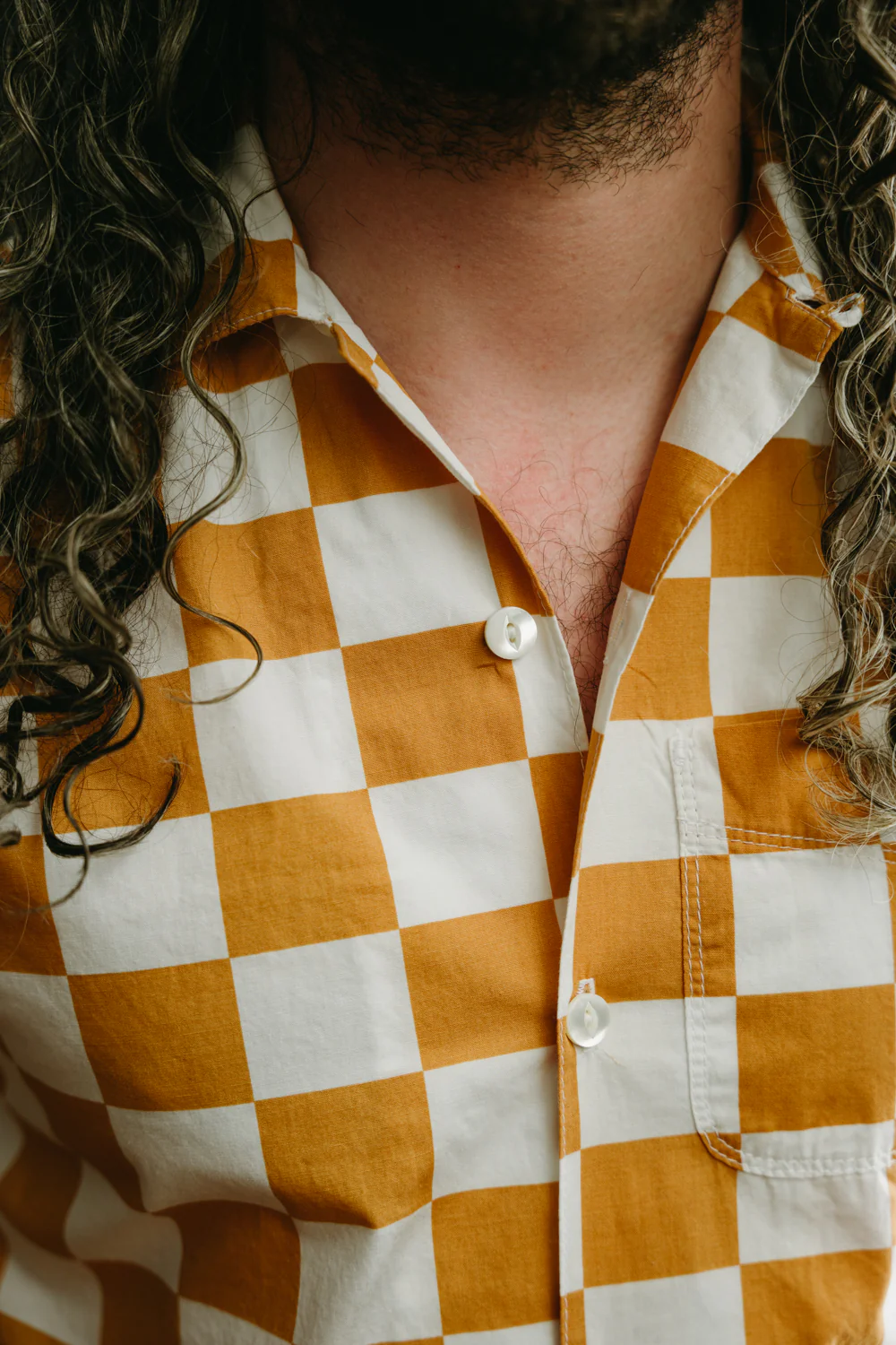 Hawaiian Shirt - Mustard Check - Image 11