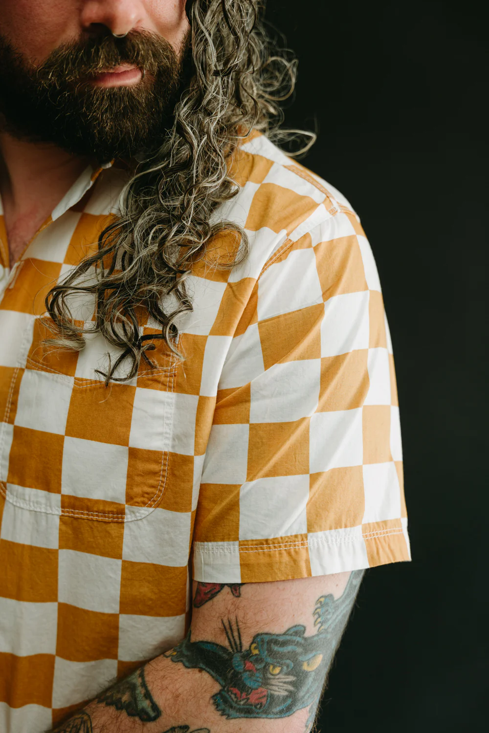 Hawaiian Shirt - Mustard Check - Image 15