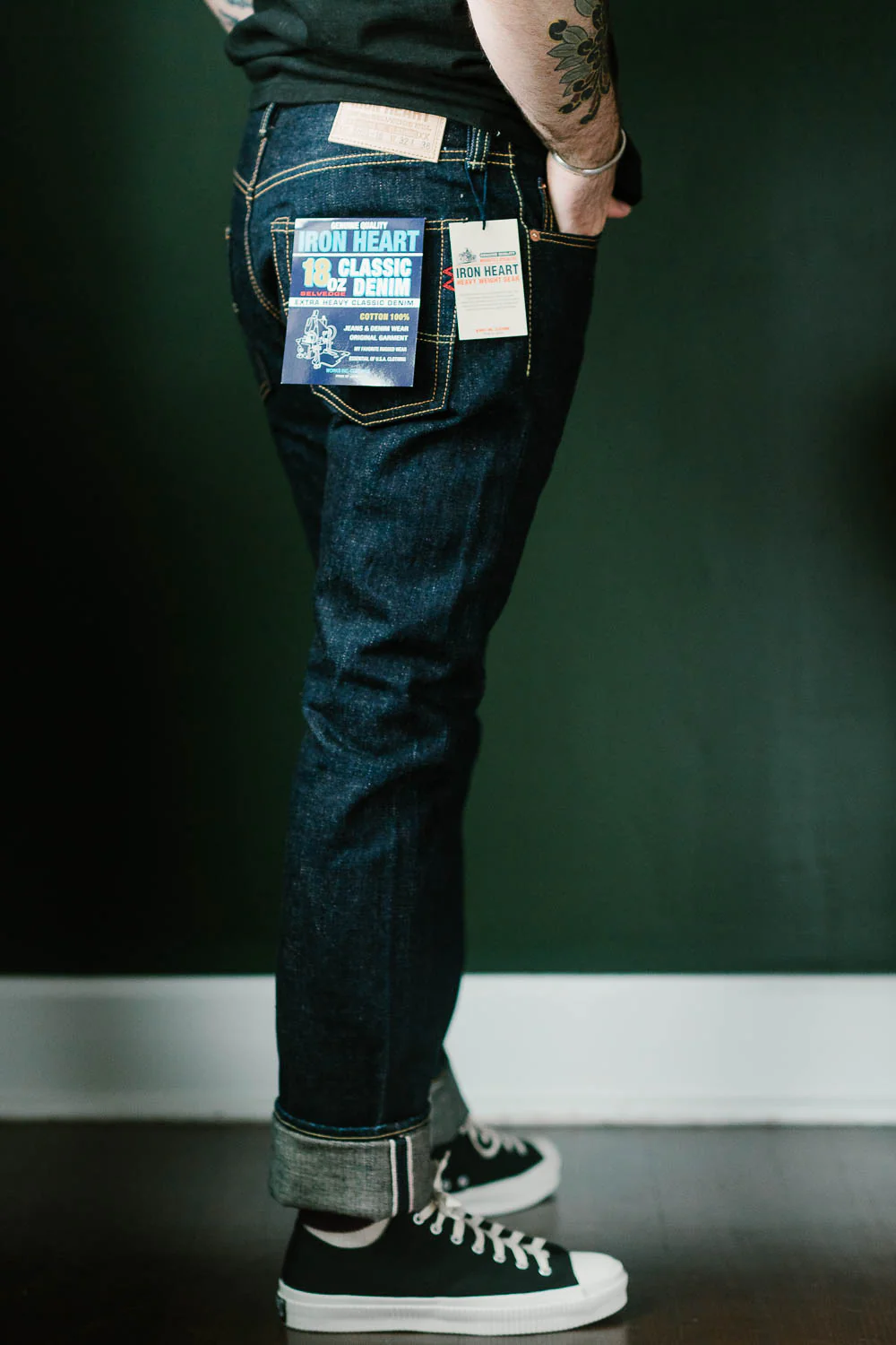 IH-555S-18 - 18oz Vintage Selvedge Denim Super Slim Cut Jeans - Indigo - Image 14