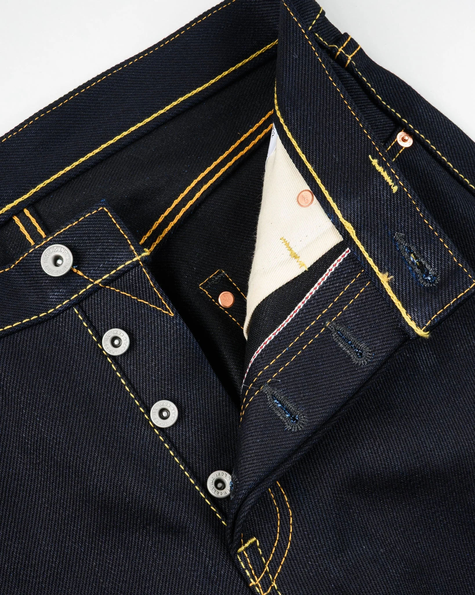 IH-634-XHSib - 25oz Selvedge Denim Straight Cut Jeans - Indigo/Black - Image 2