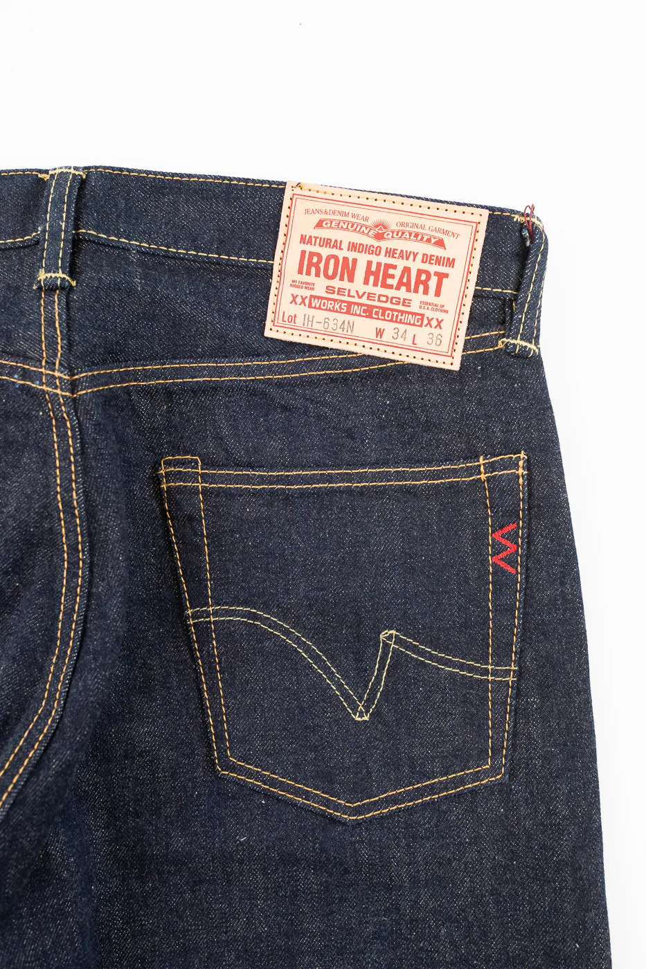 IH-634N - 17oz Selvedge Denim Straight Cut Jeans - Natural Indigo - Image 2