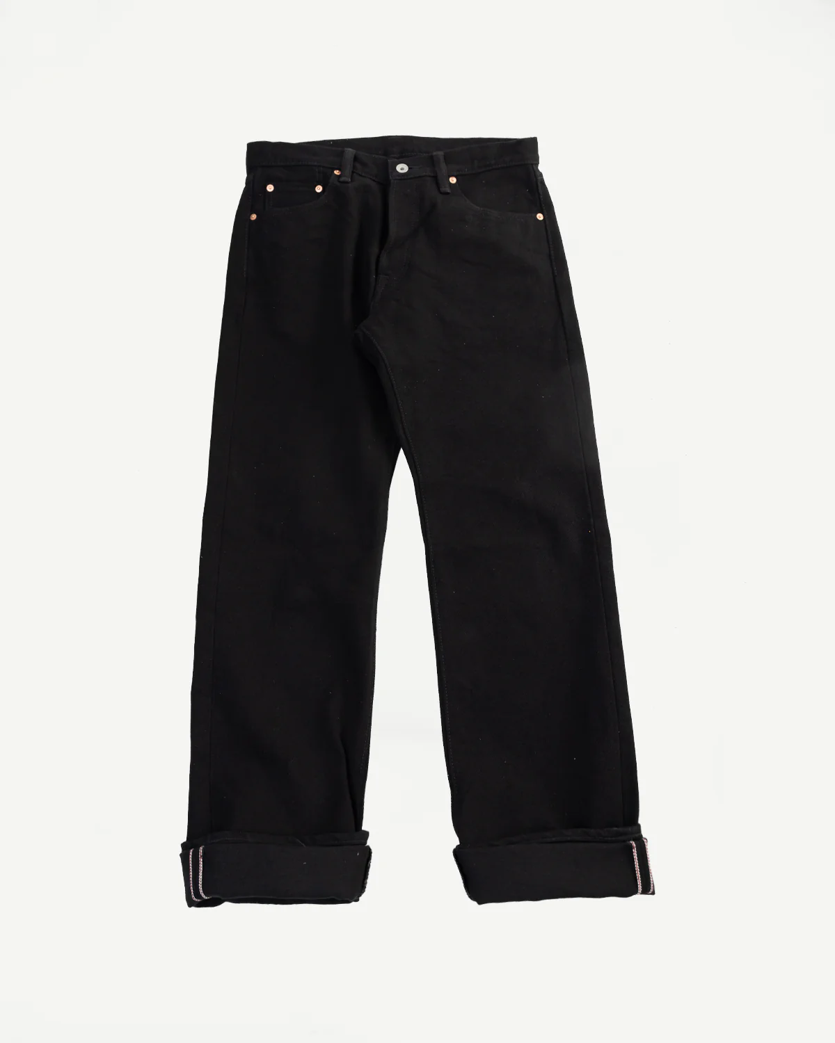 IH-634S-SBG - 21oz Selvedge Denim Straight Cut - Superblack (Fades to Grey)