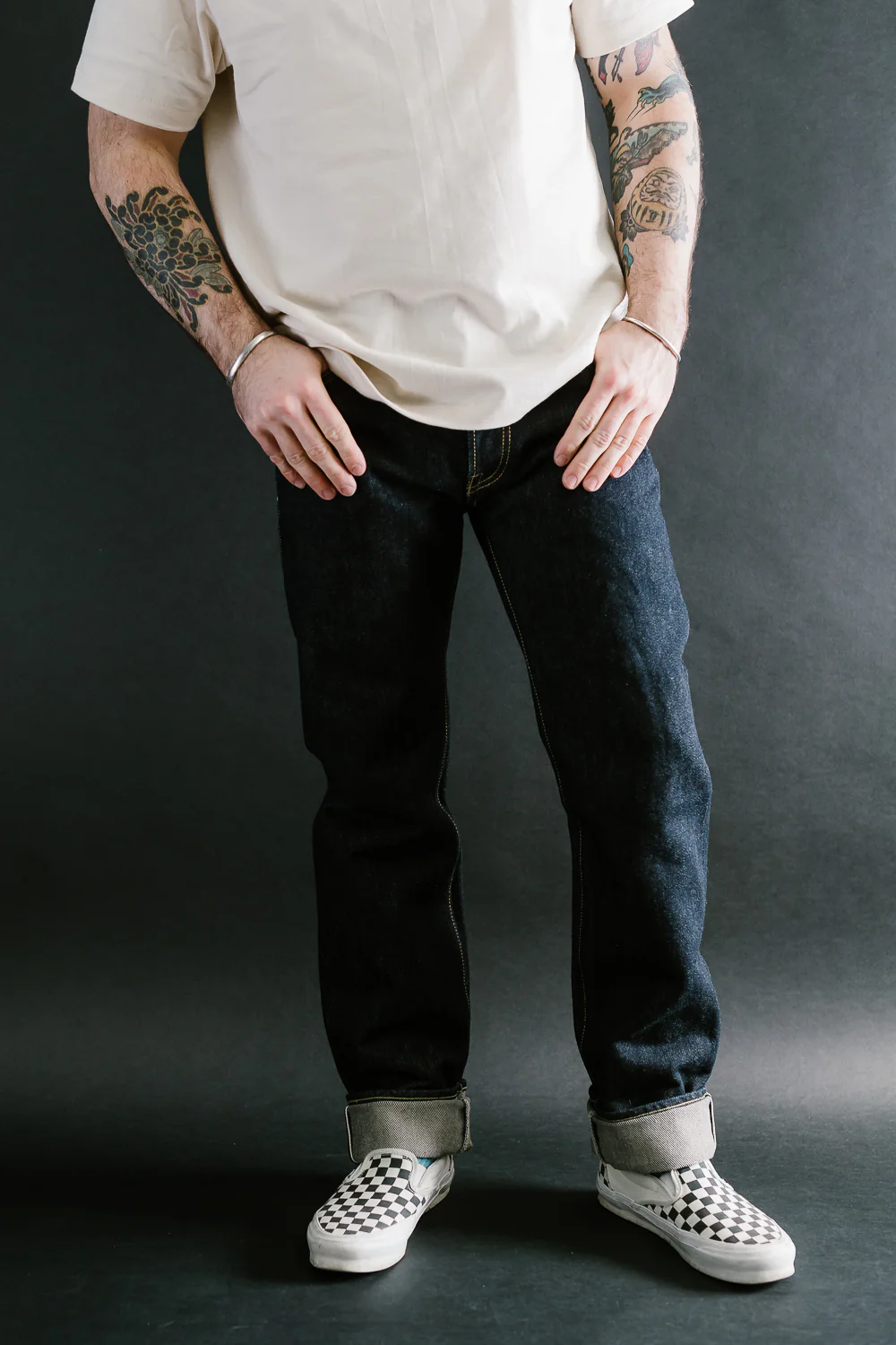 IH-666S-21 - 21oz Selvedge Denim Slim Straight Cut Jeans - Indigo - Image 11