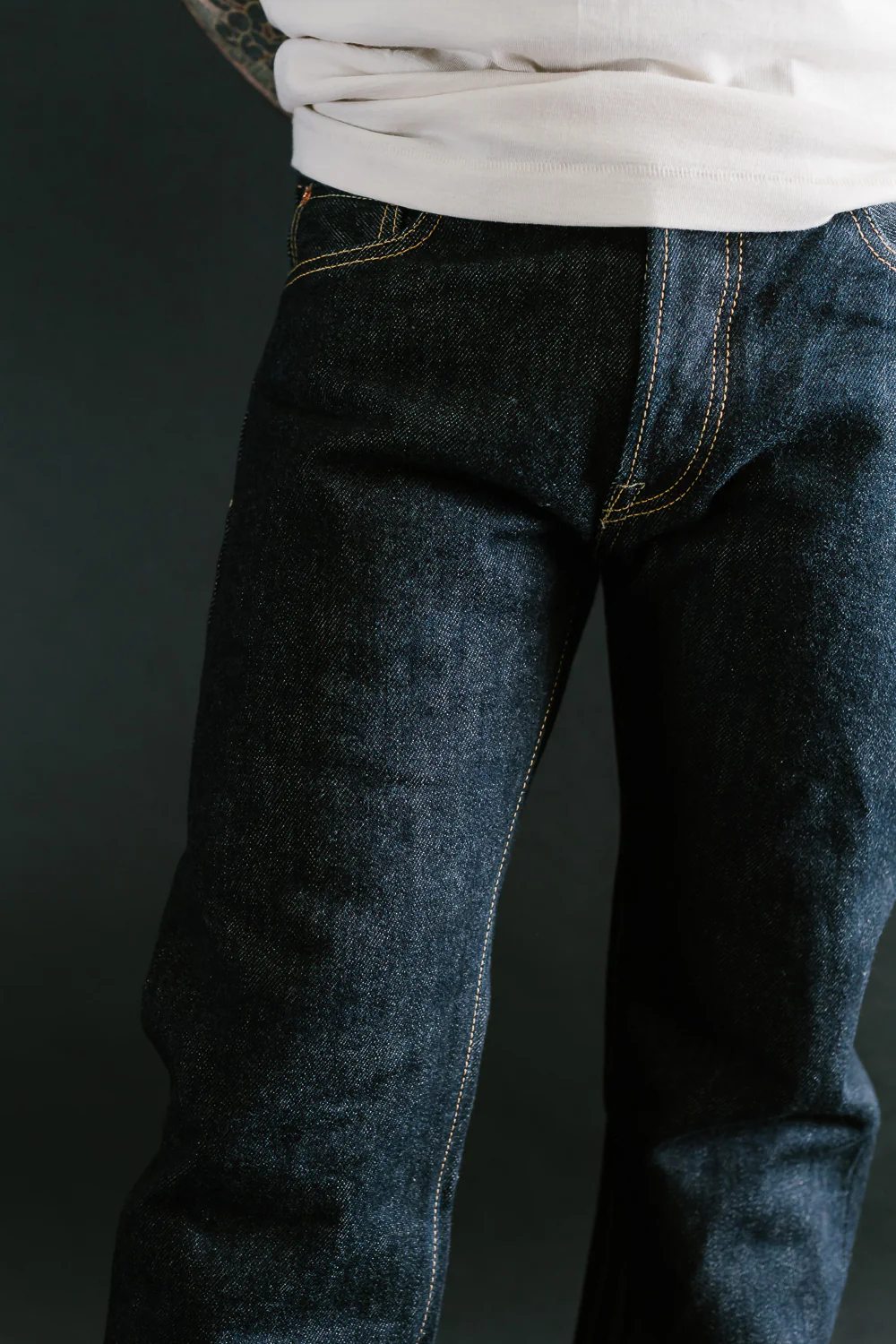 IH-666S-21 - 21oz Selvedge Denim Slim Straight Cut Jeans - Indigo - Image 18