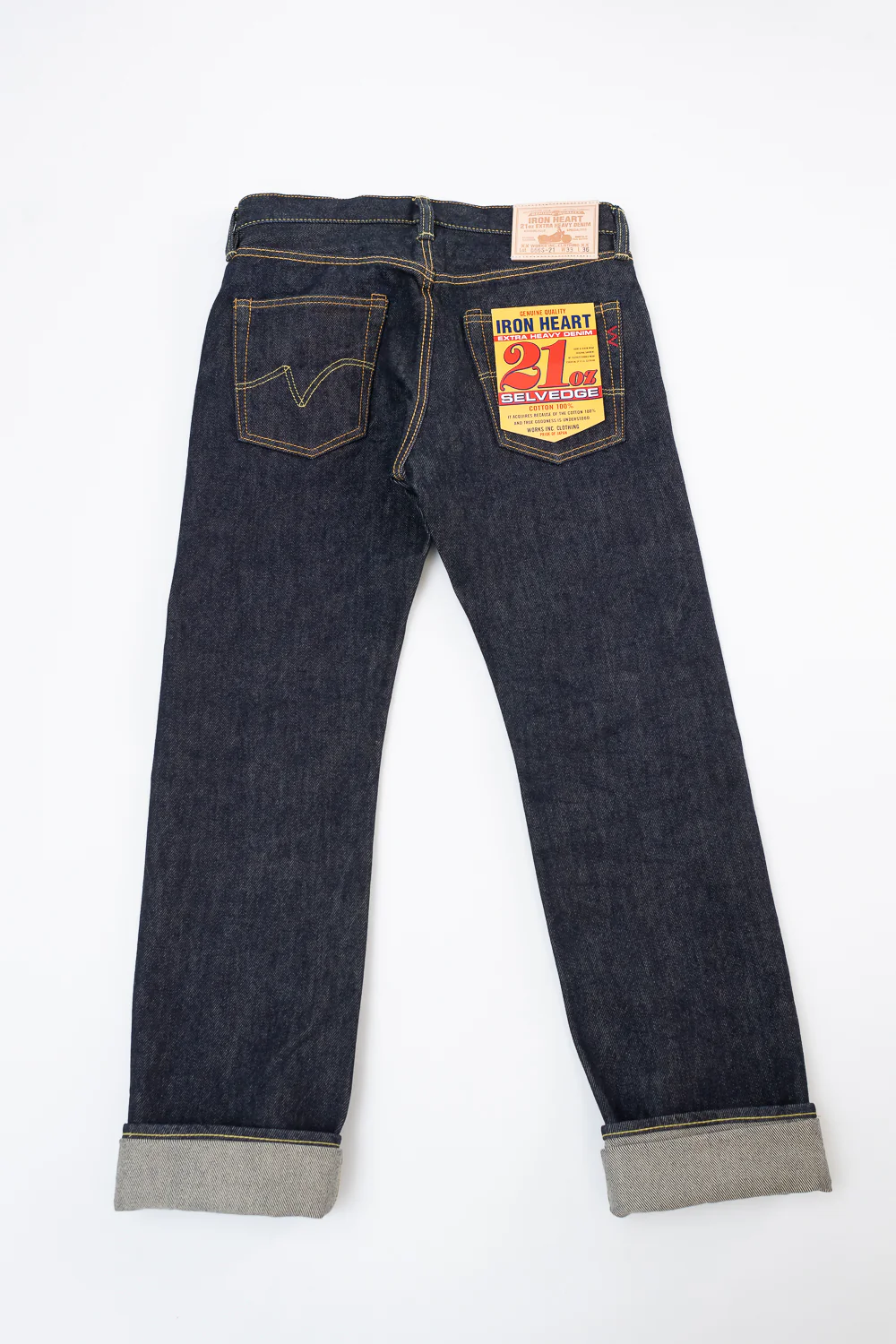 IH-666S-21 - 21oz Selvedge Denim Slim Straight Cut Jeans - Indigo - Image 3