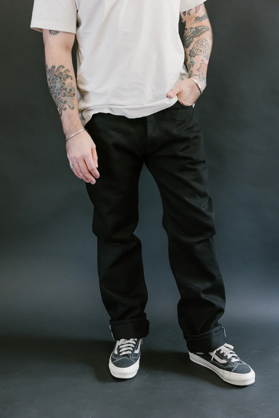 IH-666S-SBG - 21oz Selvedge Denim Slim Straight - Superblack (Fades to Grey) - Image 10