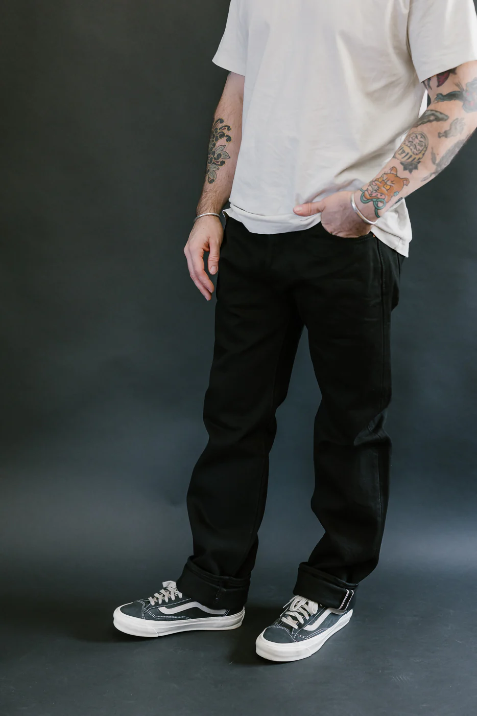 IH-666S-SBG - 21oz Selvedge Denim Slim Straight - Superblack (Fades to Grey) - Image 11