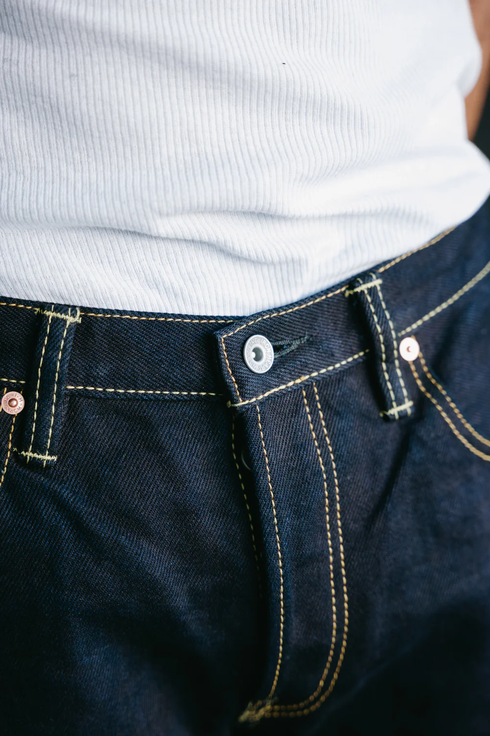 IH-777S-21ib - 21oz Selvedge Denim Slim Tapered Cut Jeans - Indigo/Black - Image 18