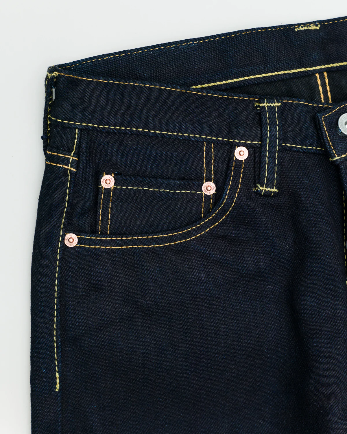 IH-777S-21ib - 21oz Selvedge Denim Slim Tapered Cut Jeans - Indigo/Black - Image 3