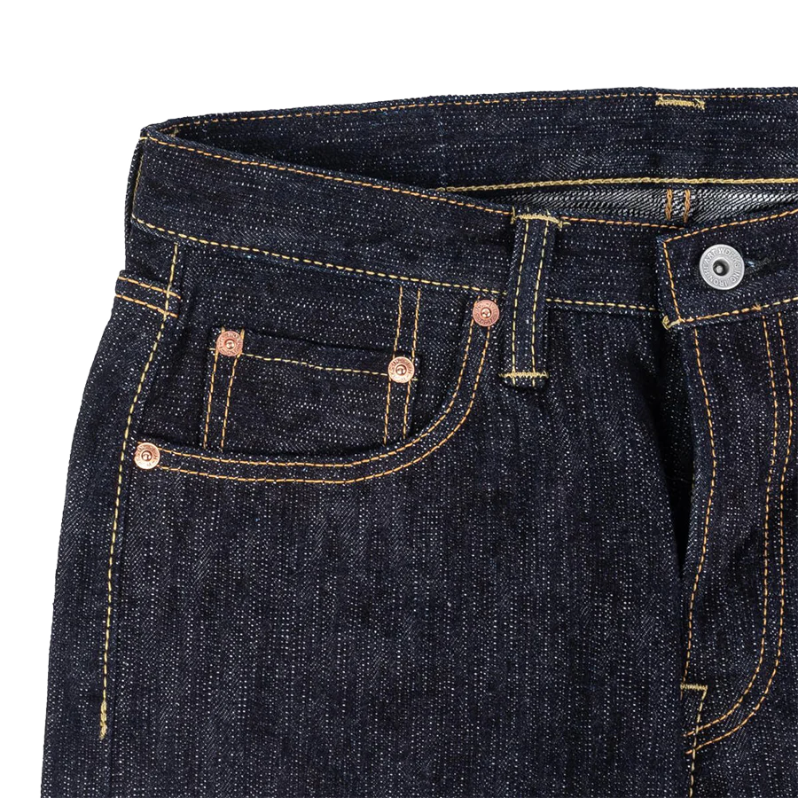 IH-777S-SLB - 16oz Slubby Selvedge Denim Slim Tapered Cut Jeans - Indigo - Image 11