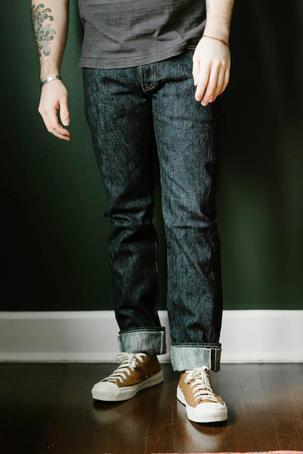 IH-777S-SLB - 16oz Slubby Selvedge Denim Slim Tapered Cut Jeans - Indigo - Image 13