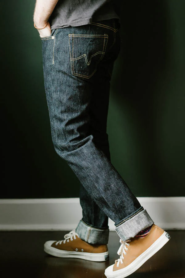 IH-777S-SLB - 16oz Slubby Selvedge Denim Slim Tapered Cut Jeans - Indigo - Image 14