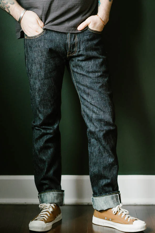IH-777S-SLB - 16oz Slubby Selvedge Denim Slim Tapered Cut Jeans - Indigo - Image 19