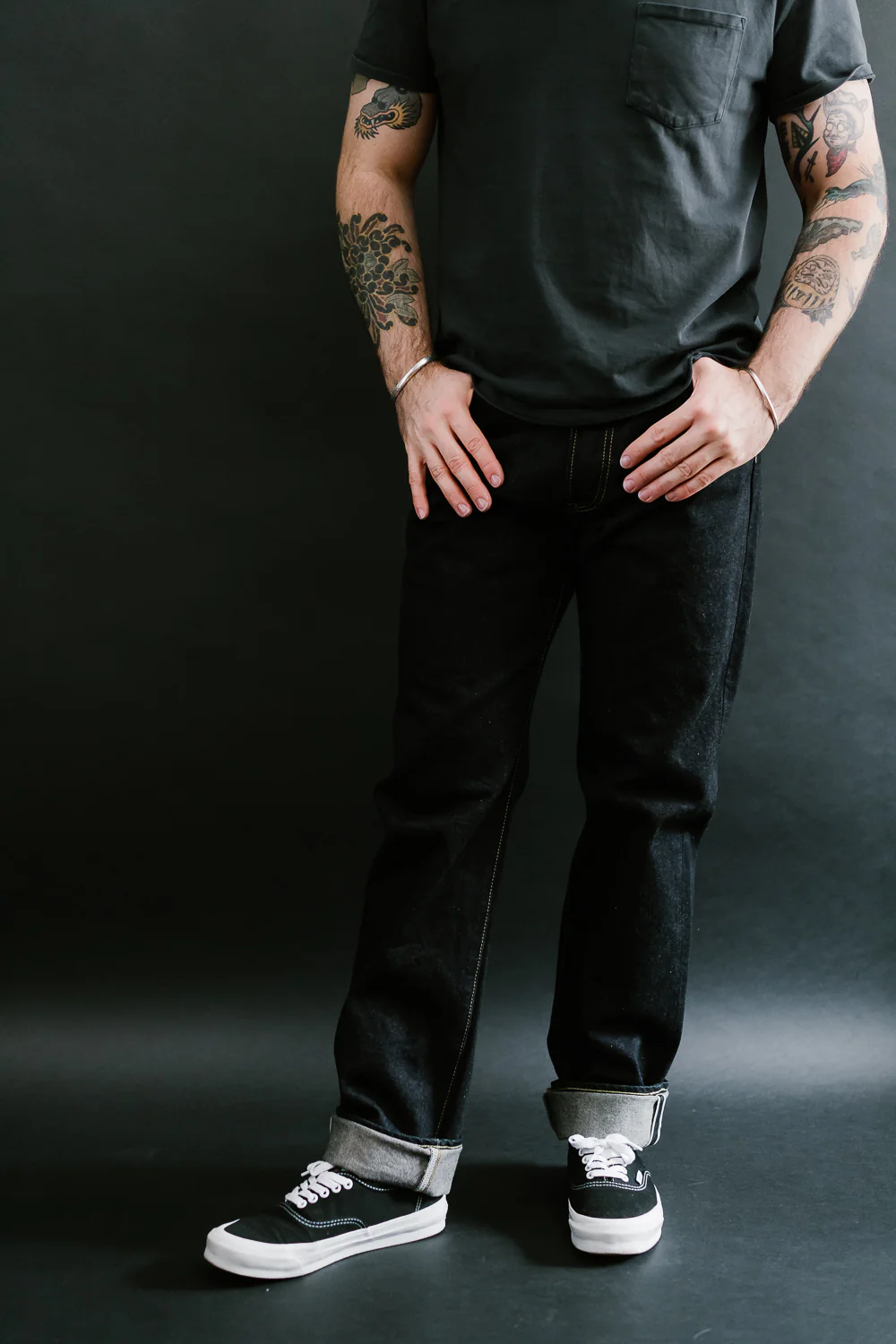 IH-888S-142 - 14oz Selvedge Denim Medium/High Rise Tapered Cut Jeans - Indigo - Image 13