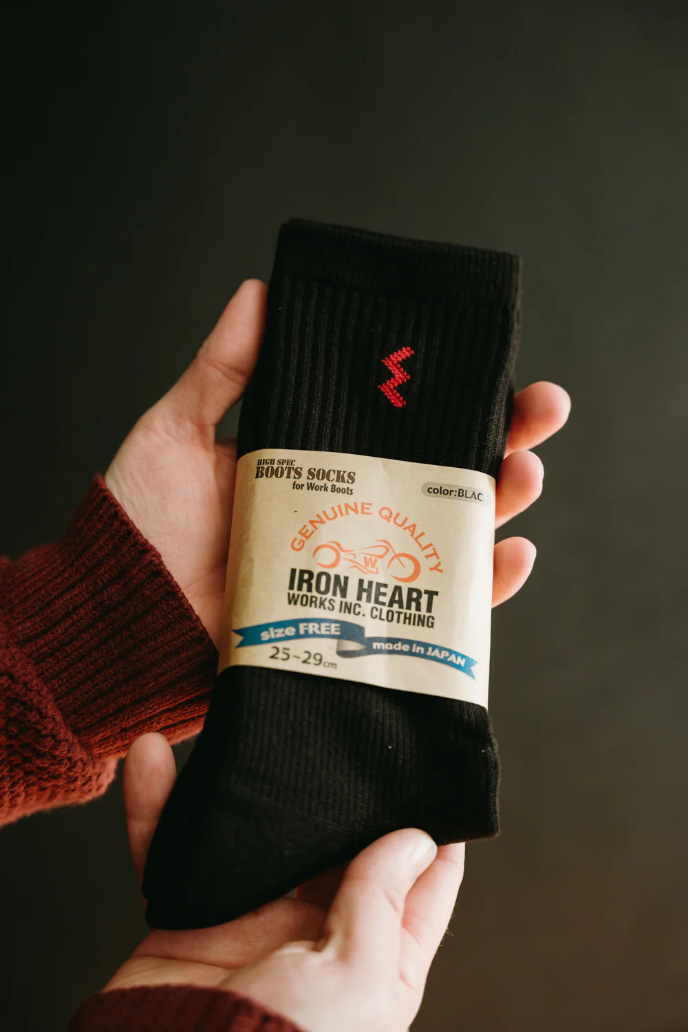 IHG-030-BLK- Iron Heart Work Boot Sock - Black - Image 5