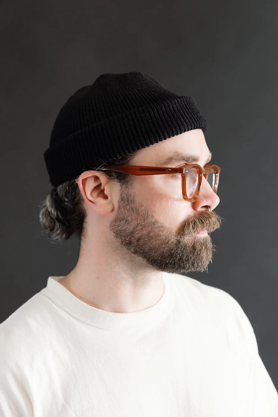 IHG-080-BLK - 100% Wool Ribbed Beanie - Black - Image 6