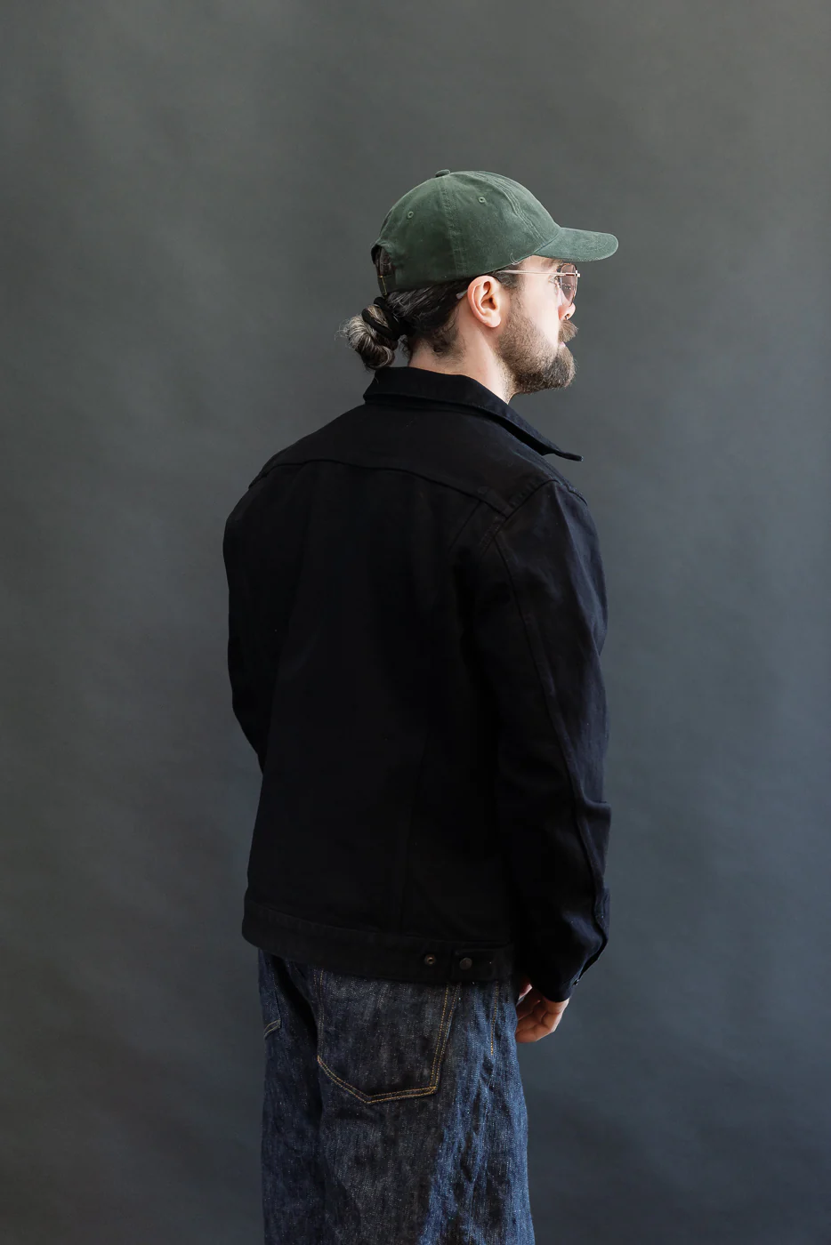 IHJ-123-OD - 14oz Broken Twill Selvedge Denim Work Jacket - Indigo Overdyed Black - Image 13