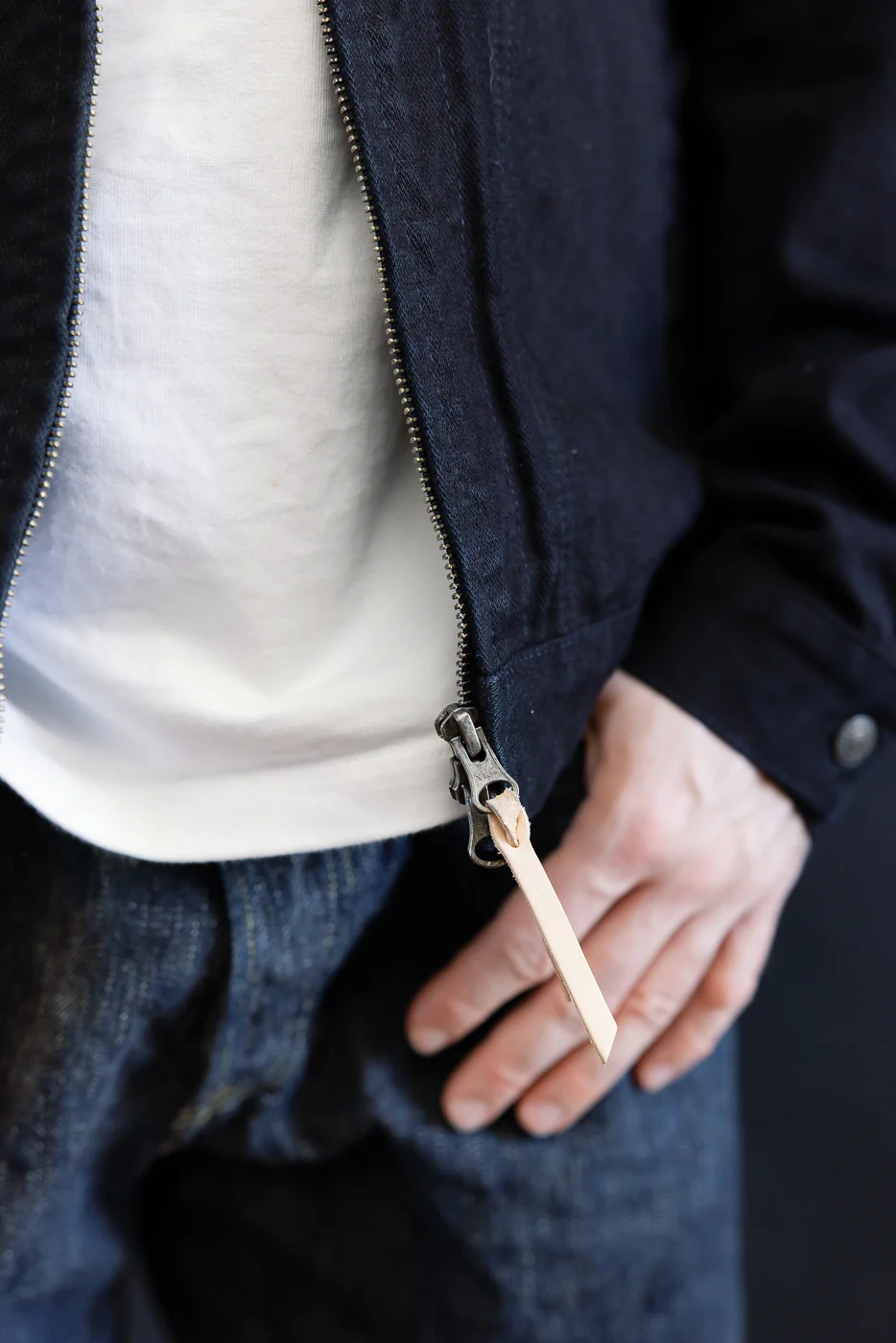 IHJ-123-OD - 14oz Broken Twill Selvedge Denim Work Jacket - Indigo Overdyed Black - Image 20